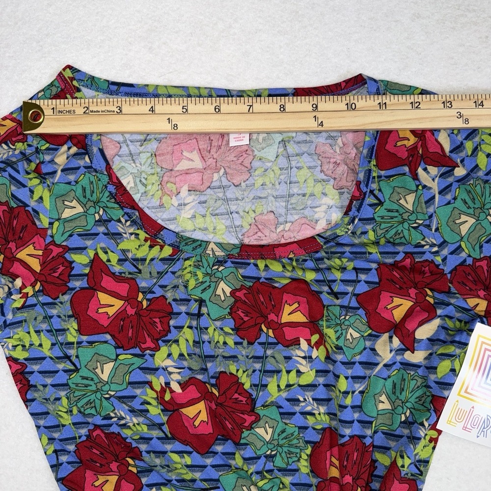 LuLaRoe Ana Dress Womens Small Blue Red Floral Geometric Maxi‎ Dress NWT - Picture 8 of 15